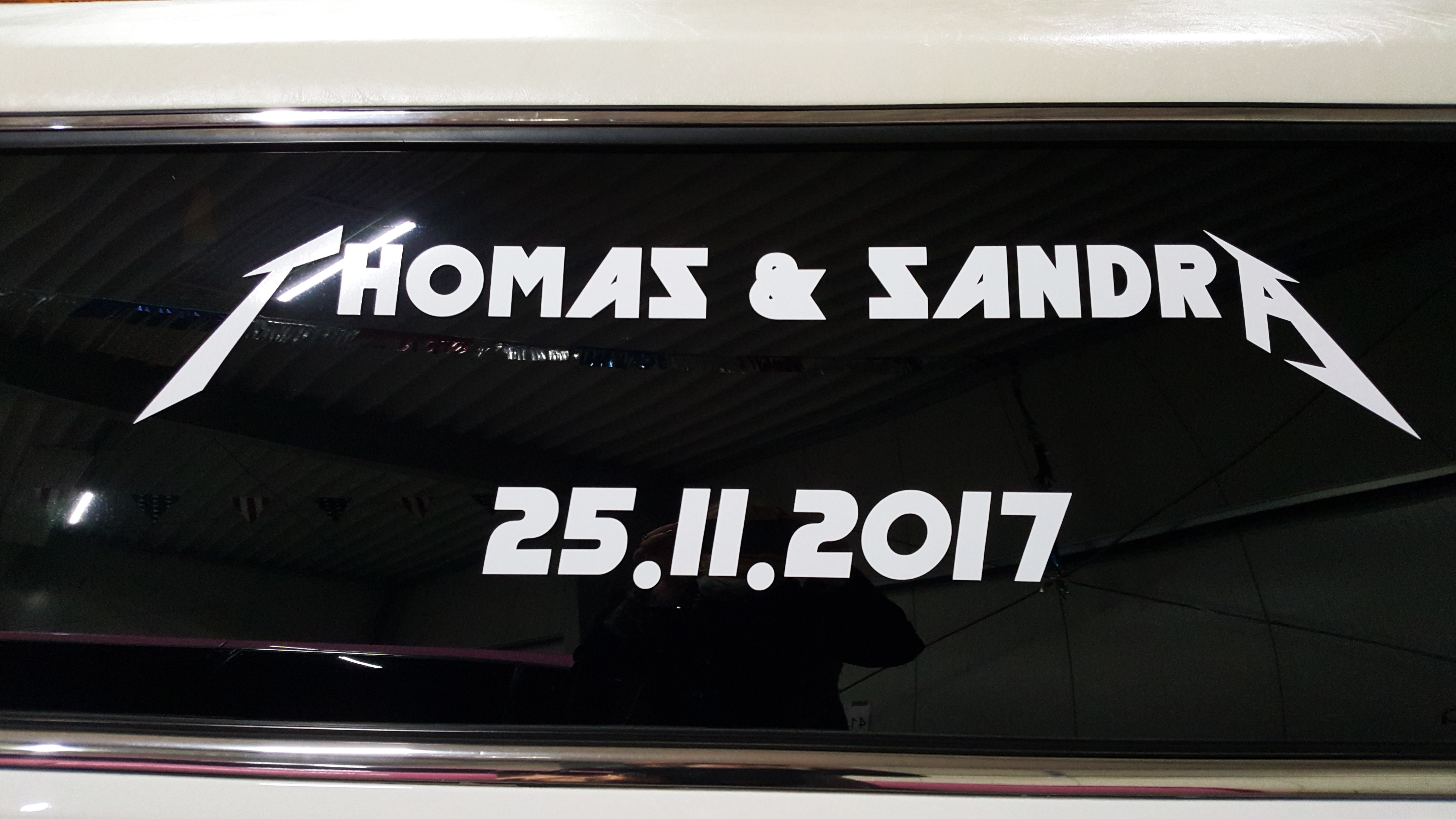 Thomas und Sandra Fesnterbeschriftung_Hochzeit
